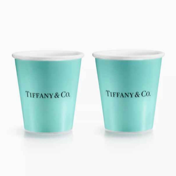 Tiffany & Co. Aqua Blue Fine Bone China 2 Cups And 1 Pitcher. One Box Included. - Picture 5 of 6
